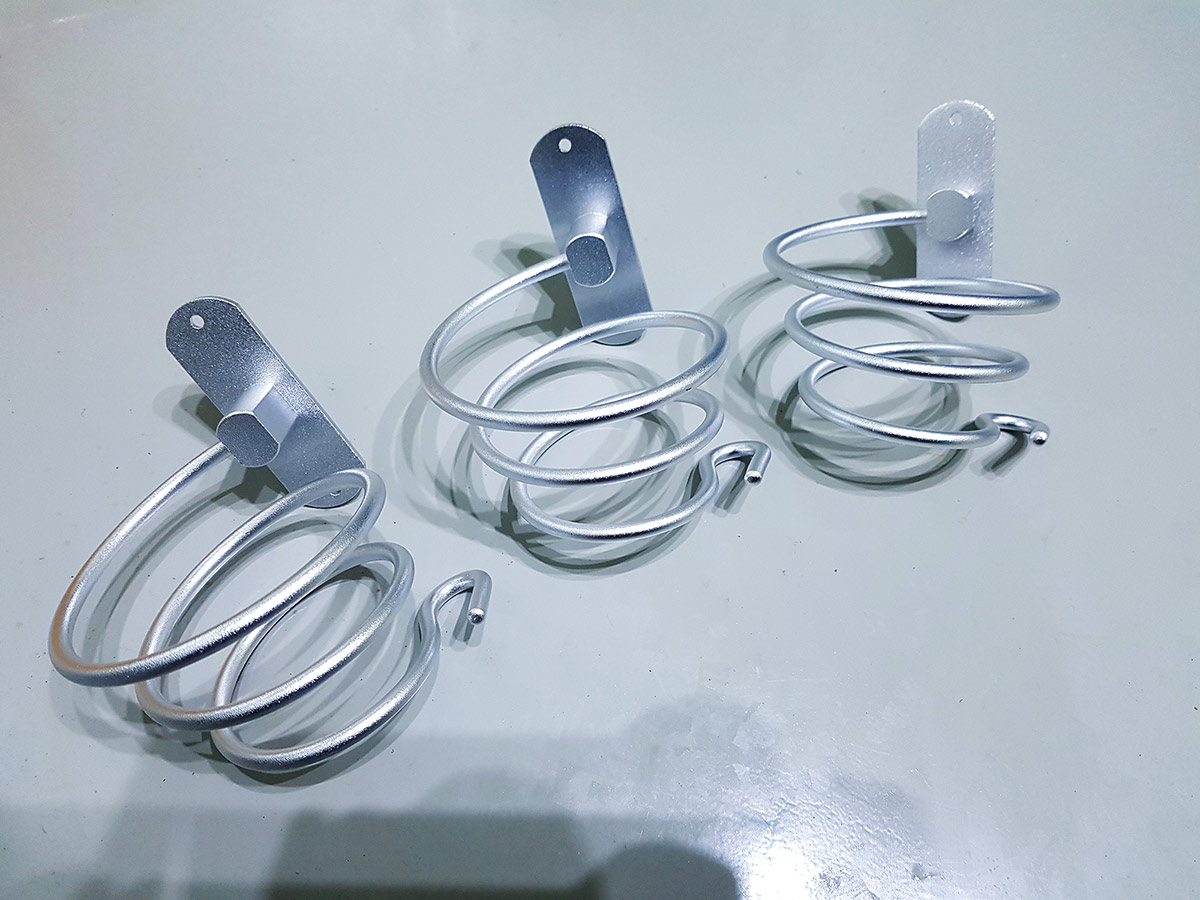 The spiral hair dryer holders purchased from AliExpress.