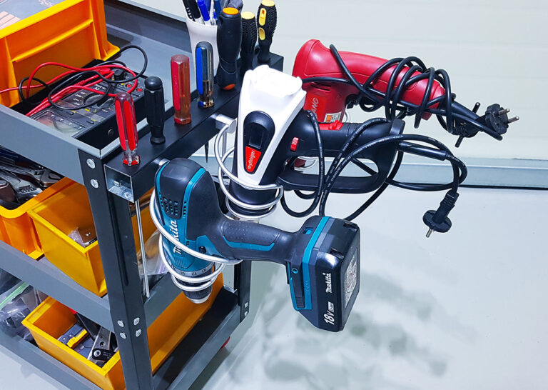 Close-up of the tools.